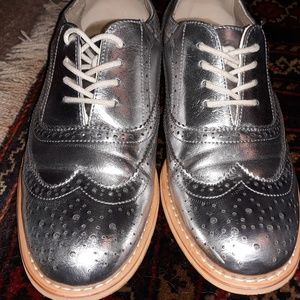 Silver oxfords, Women's size 10
